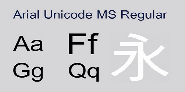 Arial unicode ms字体截图